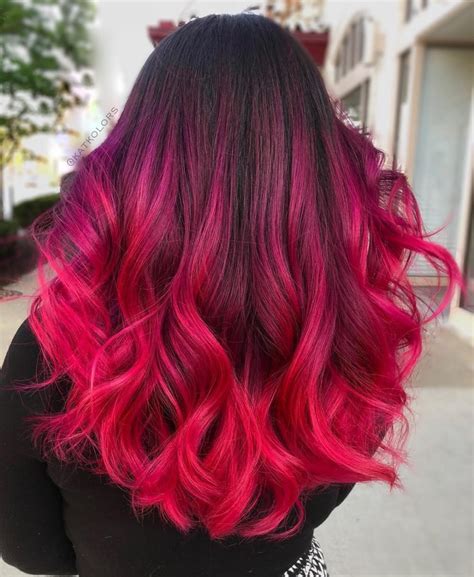 dark to pink ombre hair